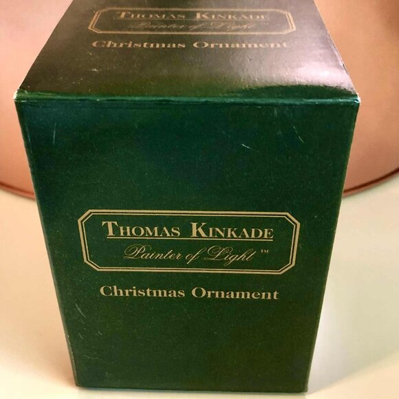 NWT THOMAS KINKADE 1999 Hinged Trinket Box Ornament Silent Night Xmas Cottage II - Picture 2 of 6